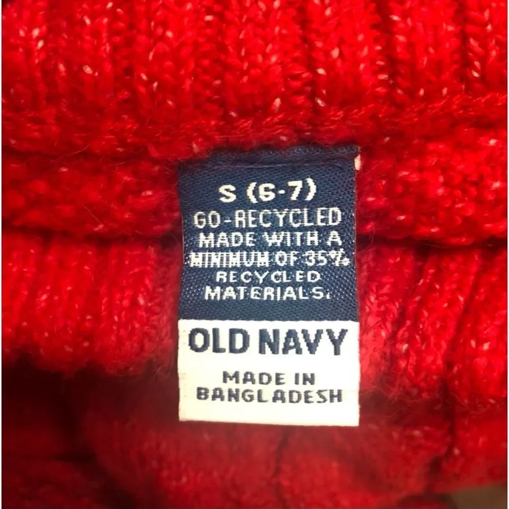 Old Navy Mock-Neck red Pullover sweater, size S (6-7)